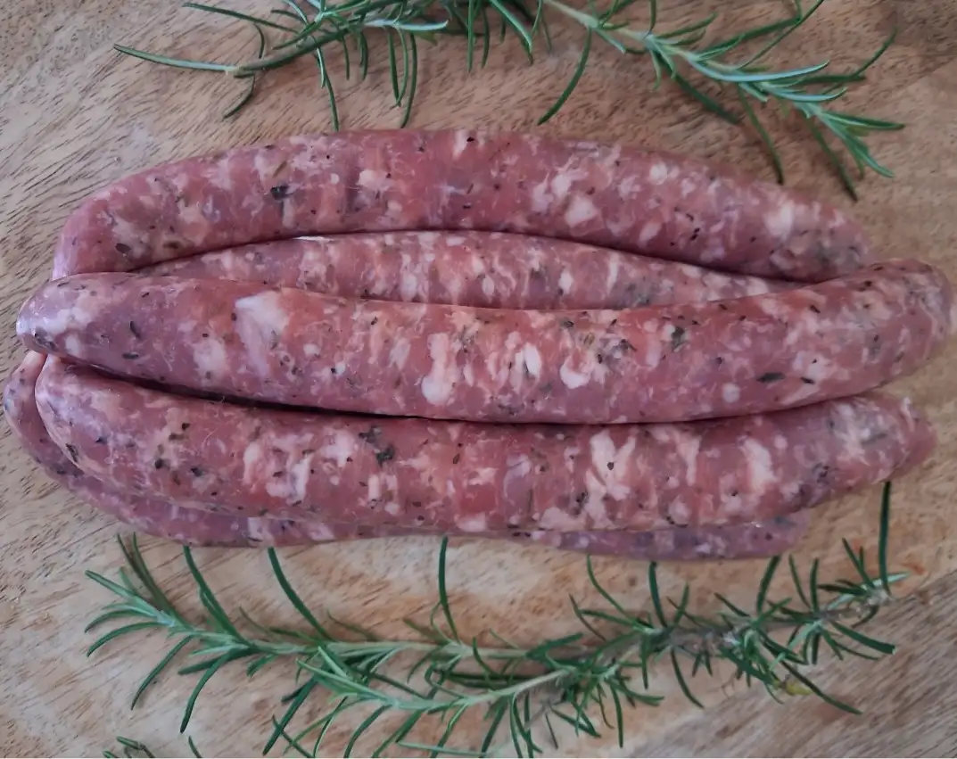 Saucisse aux herbes de Provence 80 g (13.9 € le kilo)