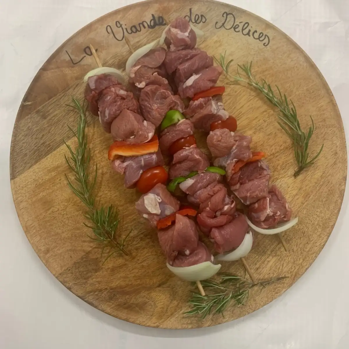 Brochettes d’agneau 200g (26.9€ le kilo)